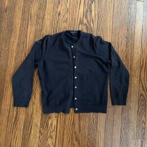 Lands End black baby doll button up cardigan 90s vintage retro Size Medium Women